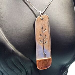 Vintage Mexico Sterling with Copper Tree Necklace
